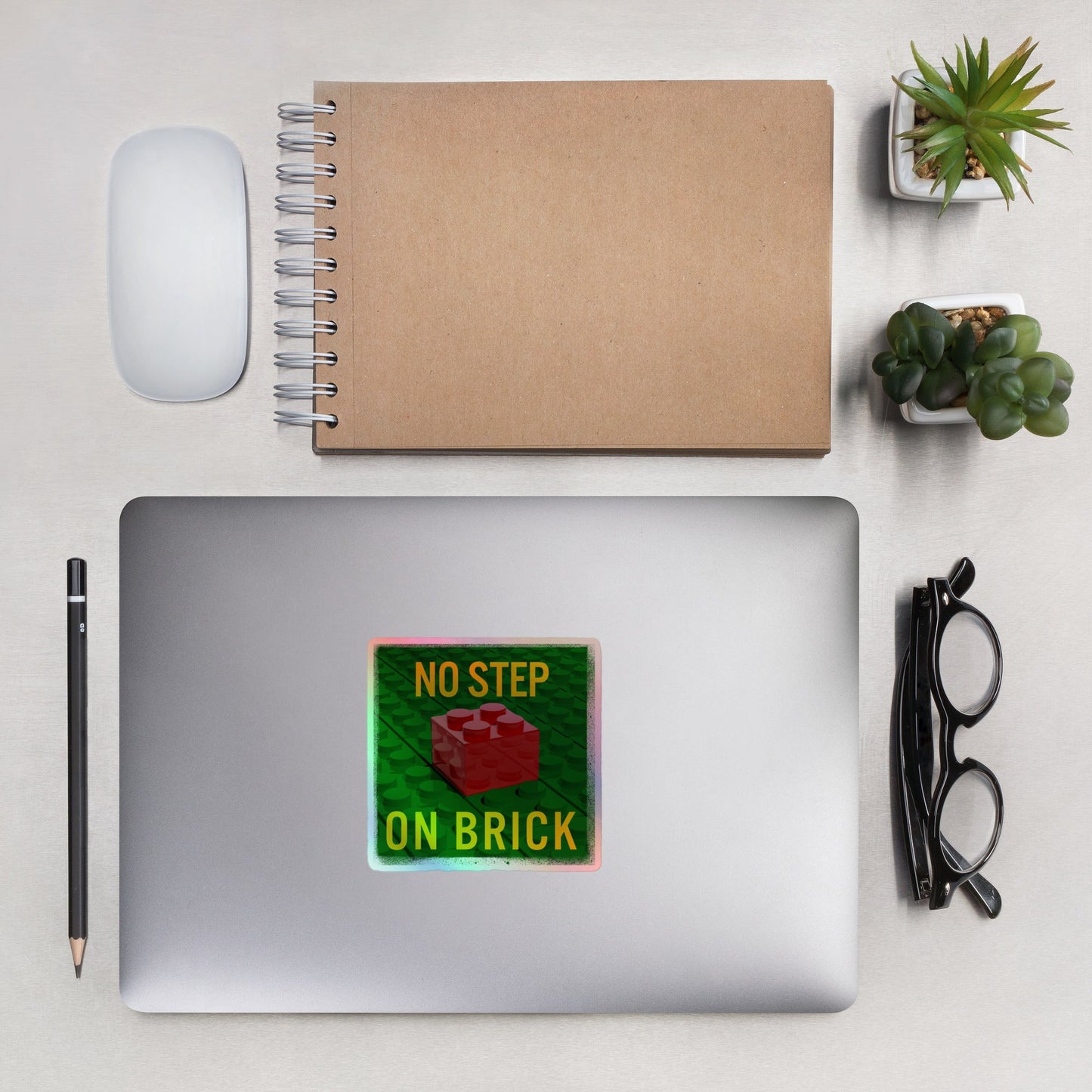 No Step on Brick Holographic stickers