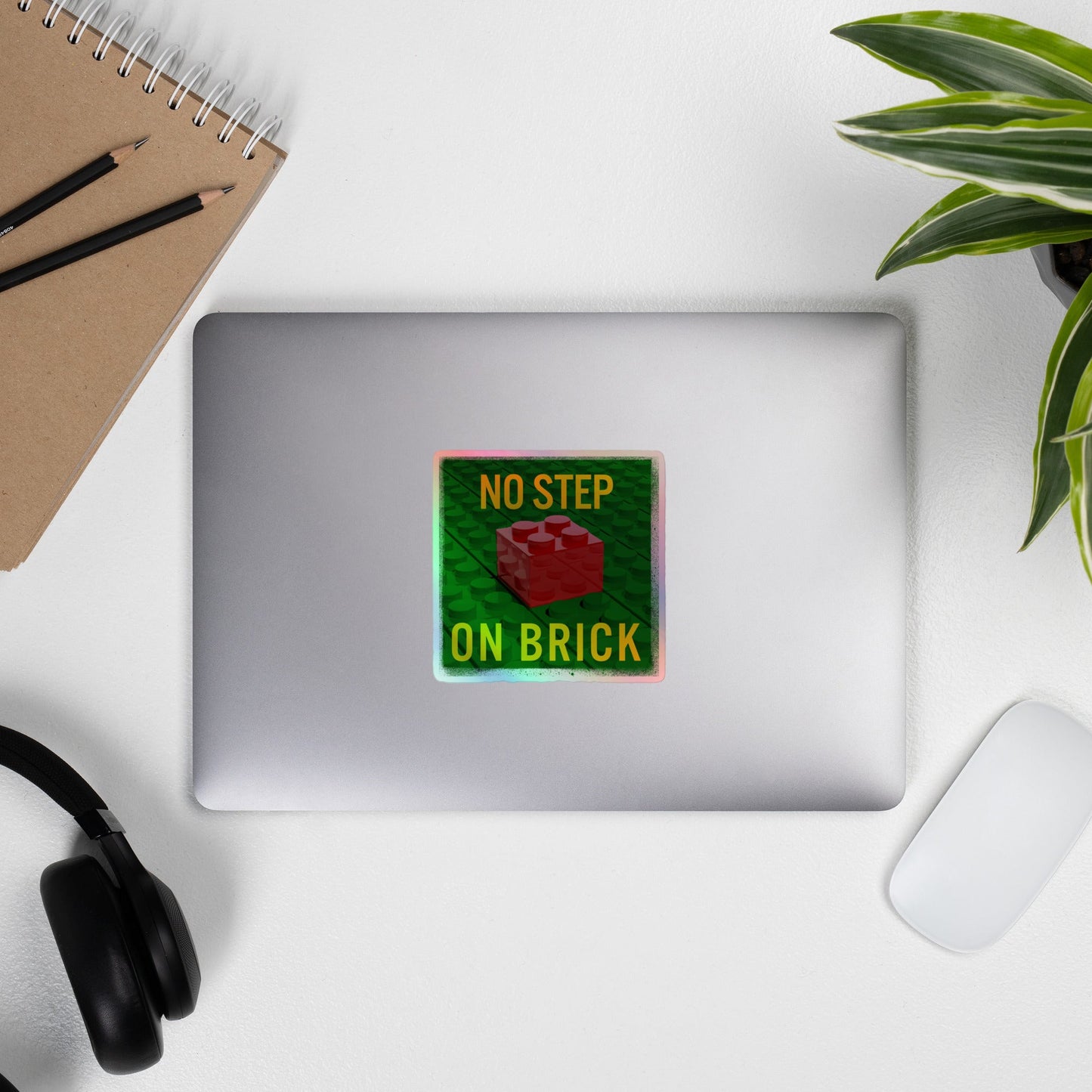 No Step on Brick Holographic stickers
