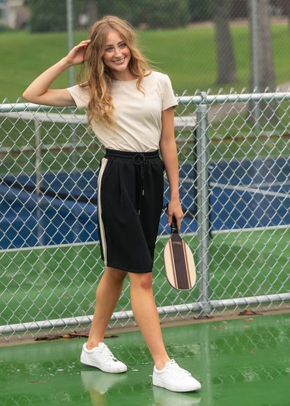 Nina Mid-Rise Track Skirt