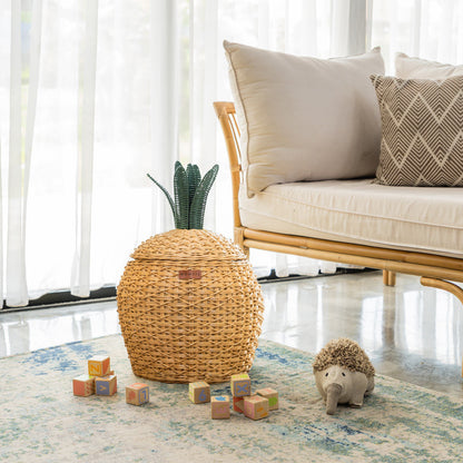 Pineapple Rattan Storage Basket Natural - Medium
