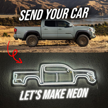 Your Personalized Metal Neon Car Wall Art - (Side view)